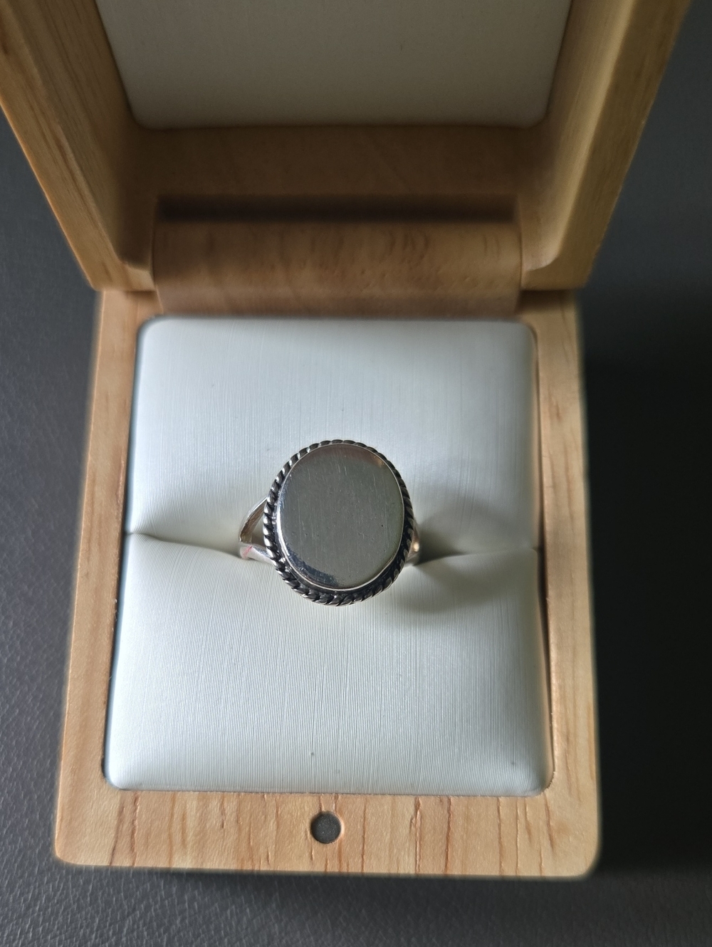 Vintage Oval Signet Ring 925 Sterling Silver Oval Statement Ring